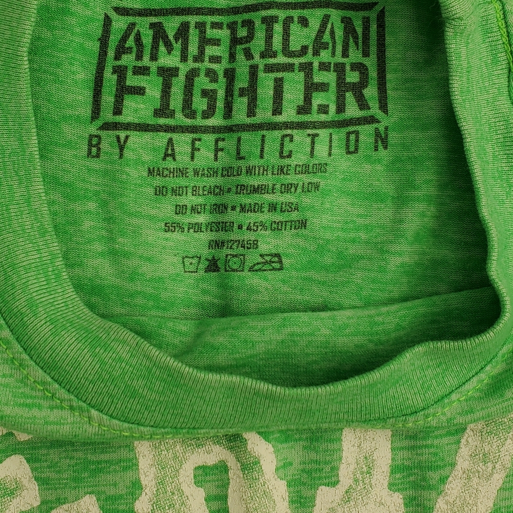American Fighter T-Shirt in Vibrant Green - Picture 7 of 7
